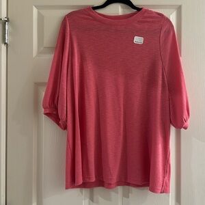 Maternity size L pink top w/ puffy sleeves